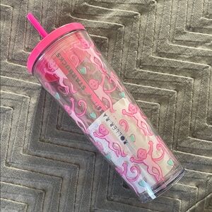 Roller Rabbit Pink Monkey Tumbler
